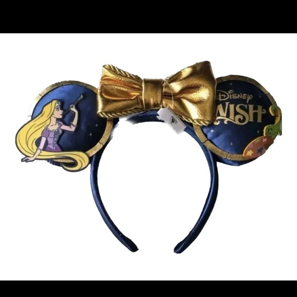 Disney Cruise Line DCL Wish Porthole Ship Ears Headband Rapunzel Pascal Gold Bow - Picture 1 of 4